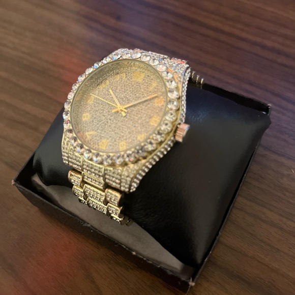 Gold and Silver Rhinestone Watch